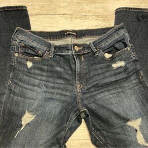 Express Mid Rise Blue Leggings